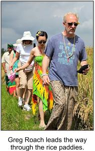 Greg Roach leads his way through the rice paddies.